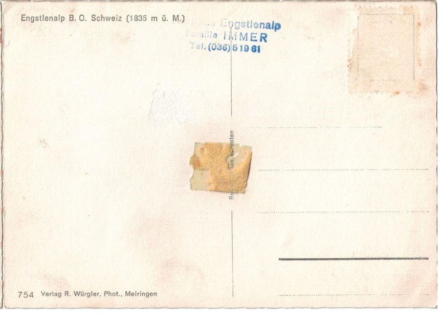 Cartoline postali: Engstlenalp, Ruderboot, um 1945 – Usato da Frauenfeld venduto da POML 1