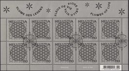 2023, Nr.1933 (Blume des Lebens) Zierbogen mit ET-Stempel.