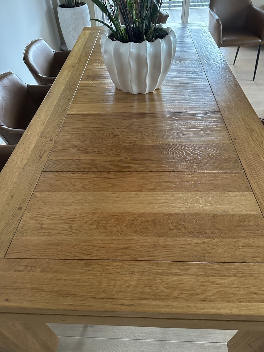 Pfister Tables: Solid Wood Dining Table Oak Brown 220x100x81/75cm – D'occasion à Obfelden par Luzerner01 2
