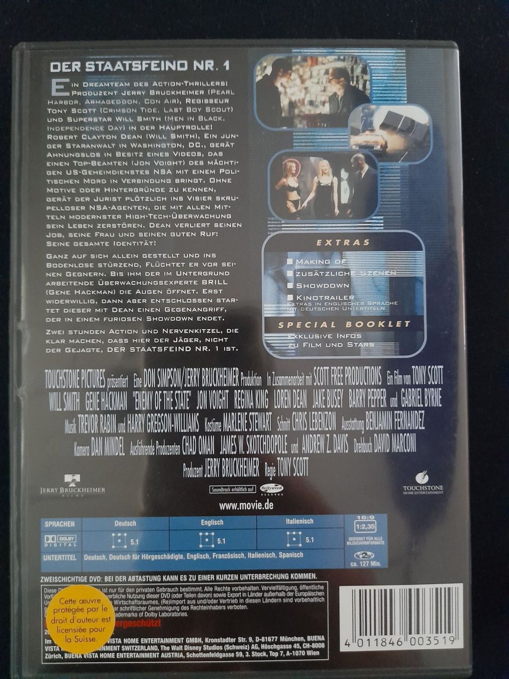 Tutti i DVDs: DVD Der Staatsfeind Nr. 1 mit Will Smith & Gene Hackman – Usato da Eiken venduto da Lashar 1