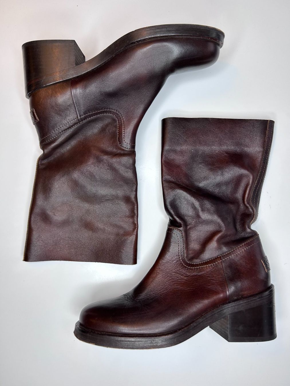Navyboot Scarpe da donna: Shabbies Amsterdam Lederstiefel – Usato da St. Gallen venduto da look-twice