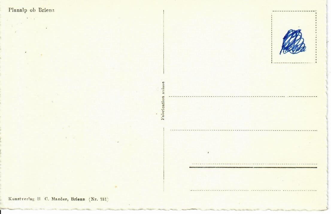 Cartoline postali: Planalp ob Brienz – Usato da Hochdorf venduto da Ziegel-16 1