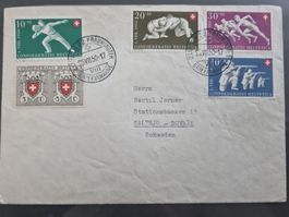 1952 : Pro Patria Serie auf  Brief : KP 130.--