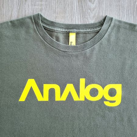 Vintage ANALOG Snowboard Shirt L Burton Army Green Yellow