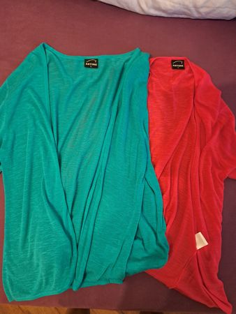 2 Sommer Cardigan Gr. L Viskose Türkis Pink