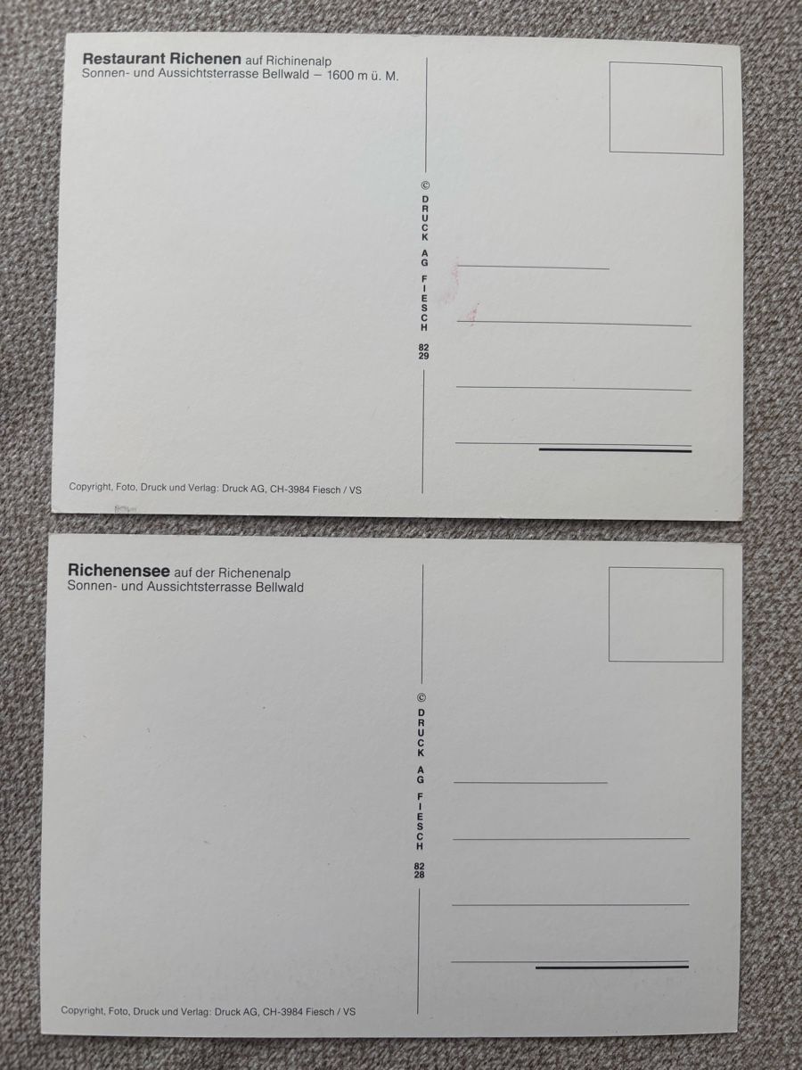 Cartoline postali: AK Richenen bei Bellwald, Wallis , 2 Stück – Nuovo (secondo la descrizione) da Termen venduto da rowi13 1