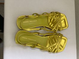 Sandale Leather, Gold, Gr. 40, Neu Must-Have!