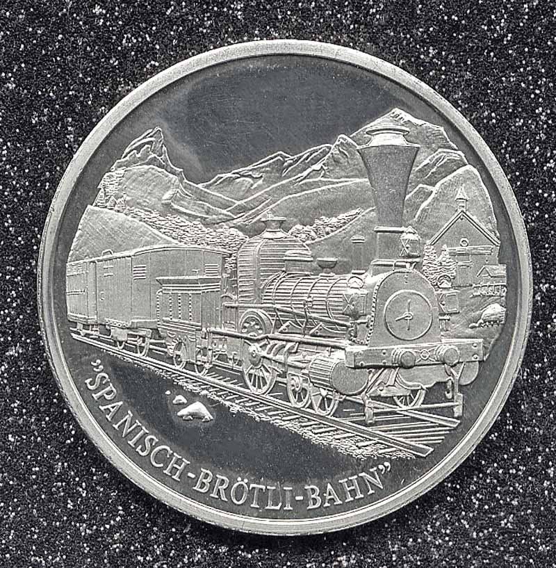 Médailles: Medaille CH SPANISCH-BRÖTLI-BAHN "1998" – D'occasion à Zug par urzeit