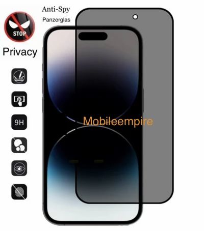 Fogli trasparenti: iPhone 15 Pro Max Anti Spy 9H Härte Panzerglas / Privacy – Nuovo e nell'imballaggio originale da Zürich venduto da MobileEmpire