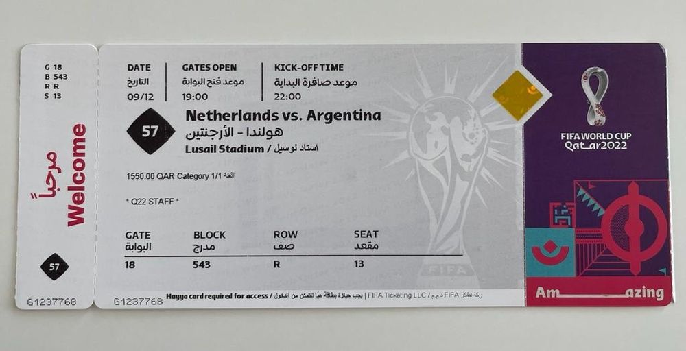 FIFA World Cup22 Tickets v Argentina Kaufen