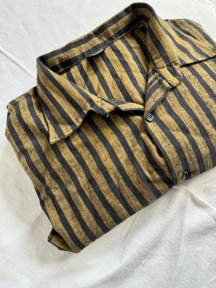Camicie: Gestreiftes Herrenhemd Gr. Lschwarz gold – Usato da lommis venduto da inf_thv8 6