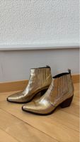 Stiefeletten Gold Grösse 41/42 Schlangemuster guter Zustand