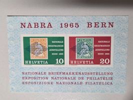 NABRA Block 1965 Bern Briefmarken Ausstellung 10+20Rp Marke