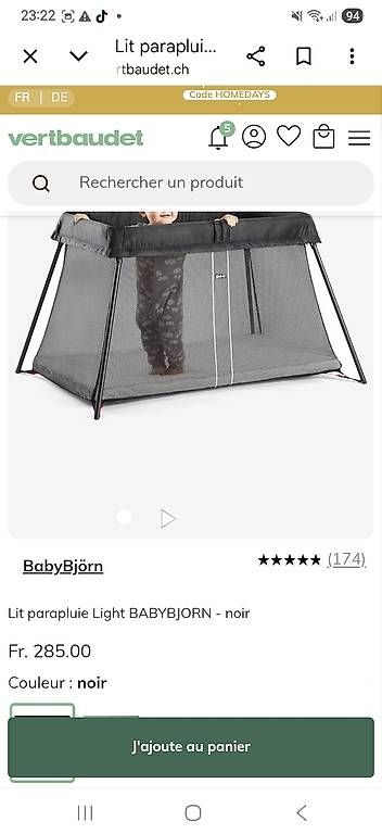 Betten: Lit Babybjorn noir – Gebraucht aus Nyon von ste_djr5