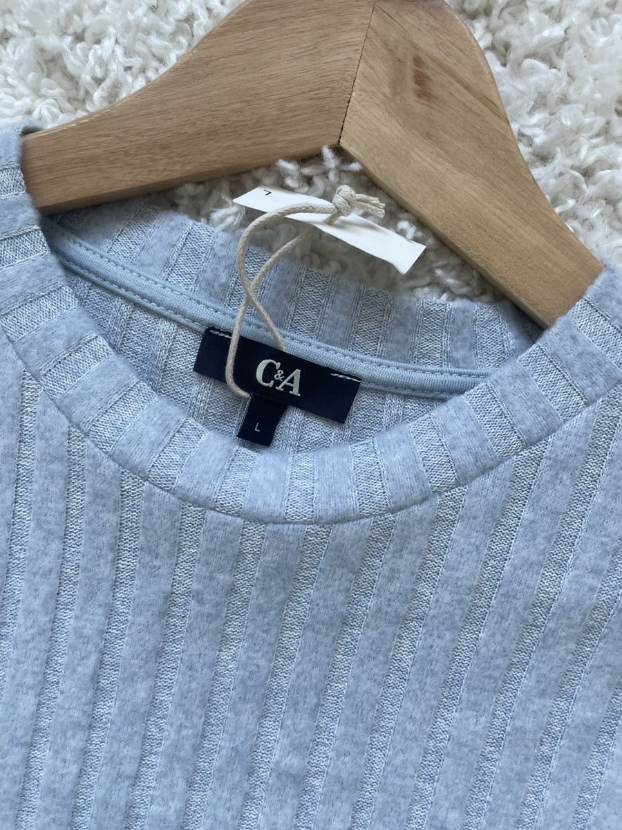 C&A Vestiti: Robe bleu clair à volants taille L neuve – Nuovo e nell'imballaggio originale da Versoix venduto da Pti-pois 1
