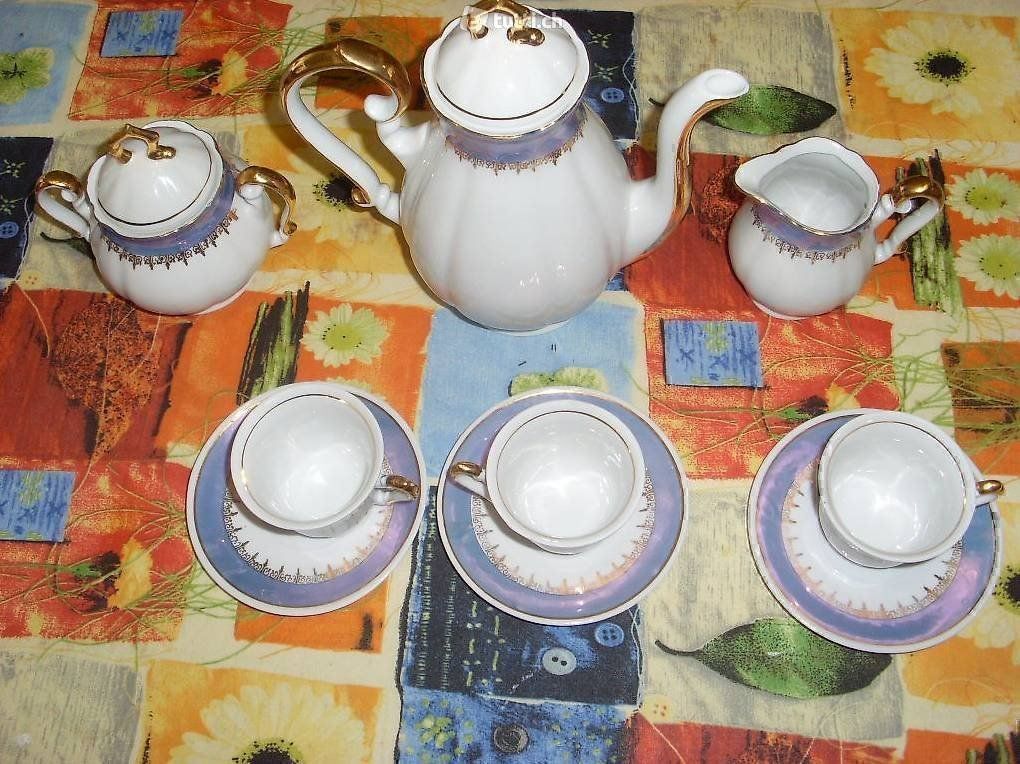 Set di piatti: Servizio da4 caffé,ceramica,bordo dorato – Usato da Coldrerio venduto da camillo71 1