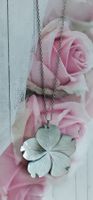 925 Silber Collier mit Perlmuttblume