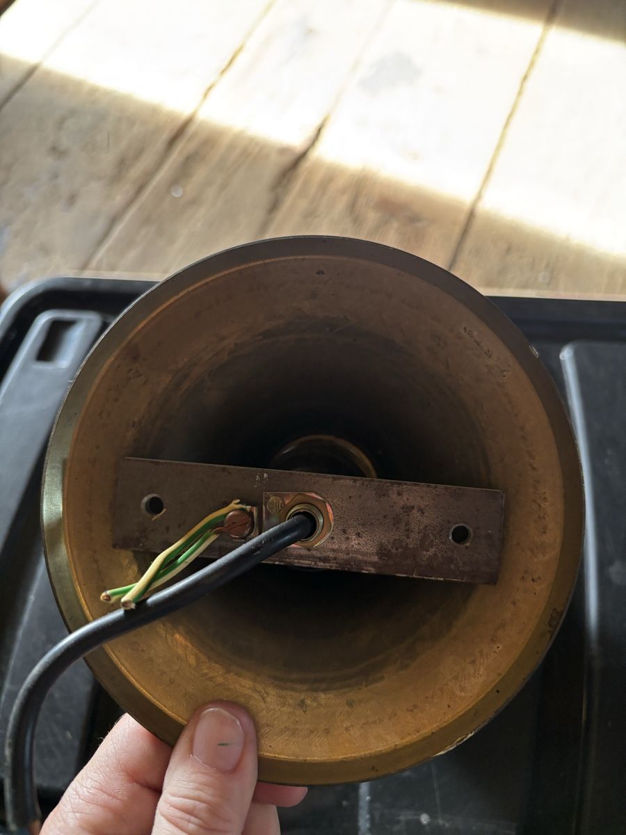 Lampade: Messing Lampe mit Glühbirne – Usato da Wald AR venduto da bertli00 4