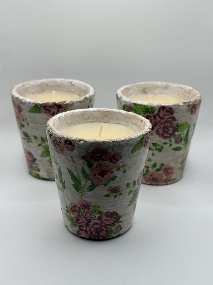 Candele: 3x Kerzen im Blumentopf Design - Neu! – Nuovo (secondo la descrizione) da Urtenen-Schönbühl venduto da mkcm 1