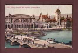 ZÜRICH - Bahnhof - Tram - 1911
