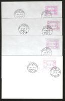 Serie Automatenmarken 1I - 1IV auf 4 FDC
