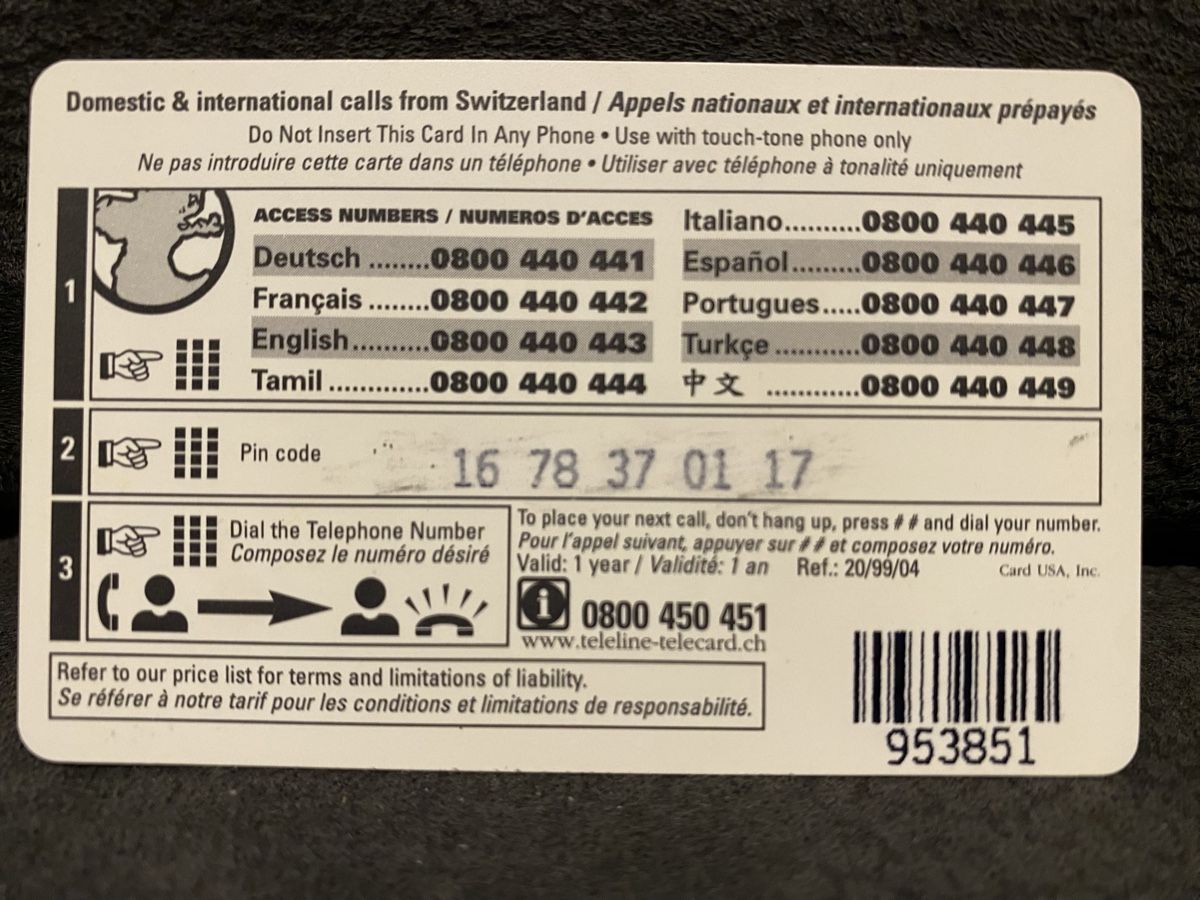 Telefon- & Taxkarten: Teleline – Gebraucht aus Lausanne von babacard10 1