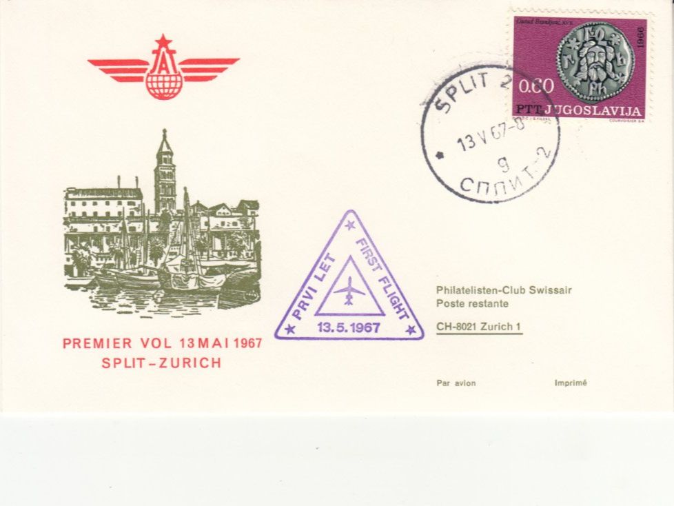 Tutti i francobolli: SLH RF 67.10 Split-Zürich – Usato da Bürglen TG venduto da StampGraf