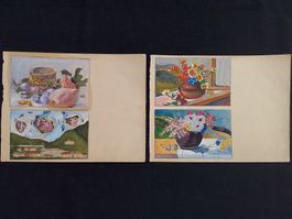 4 Original  - Ansichtskarten-Vorlagen ,Unikate ,  RAR !