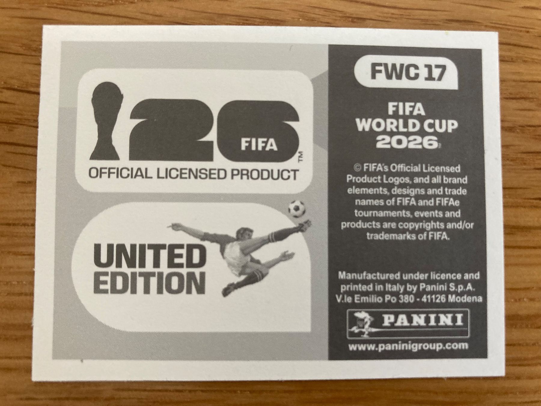 Panini Carte collezionabili: WM Sticker FWC 17 – Nuovo (secondo la descrizione) da Winterthur venduto da Whitefish 1