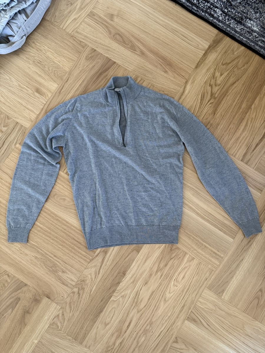 John Smedley Maglioni & Felpe: John Smedley Light Grey Half Zip Pullover Sweater – Usato da Zürich venduto da max_9ym2