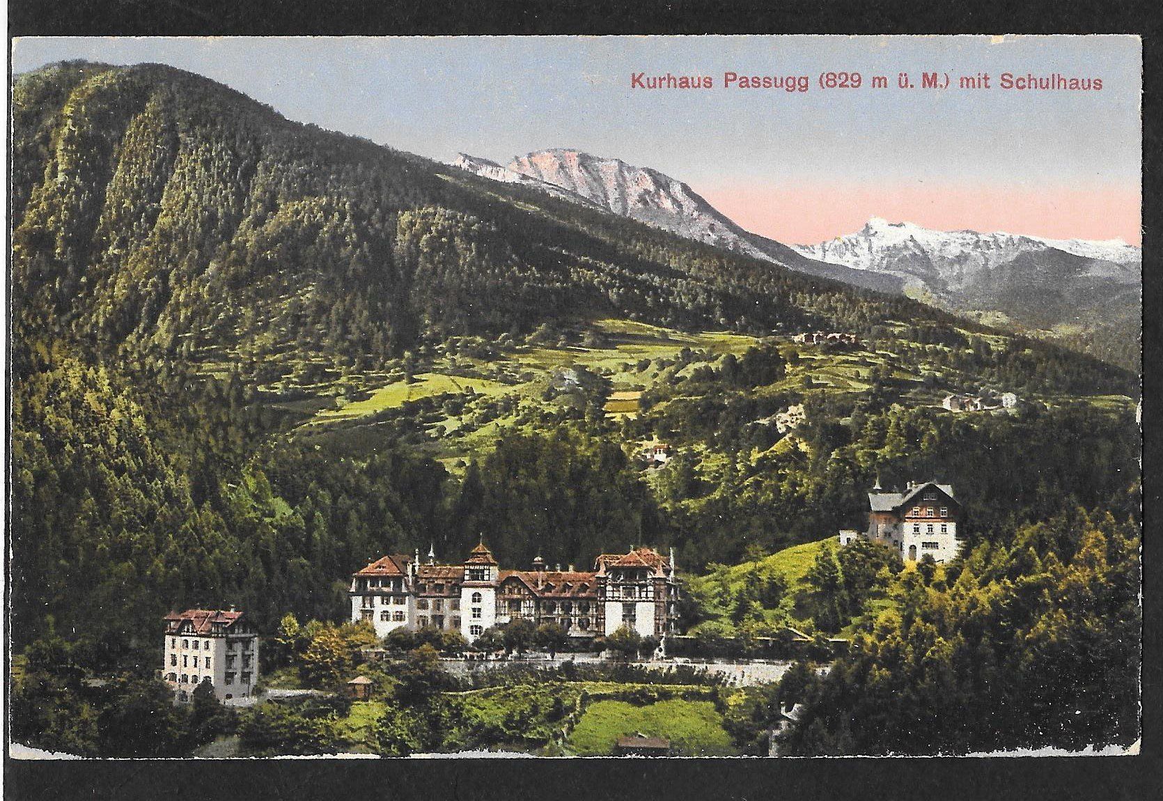 Cartoline postali: Passugg Kurhaus mit Schulhaus – Usato da Olten venduto da clotaldi