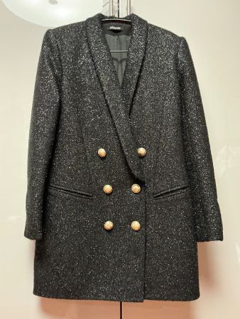 Balmain Blazer schwarz Glitzer Goldknöpfe NEU