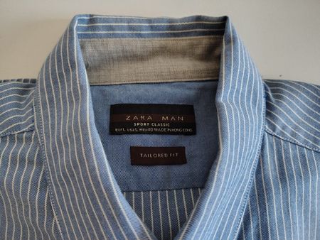 Zara Man Hemd, Gr. L, Blau Weiss Gestreift, Top Zustand!