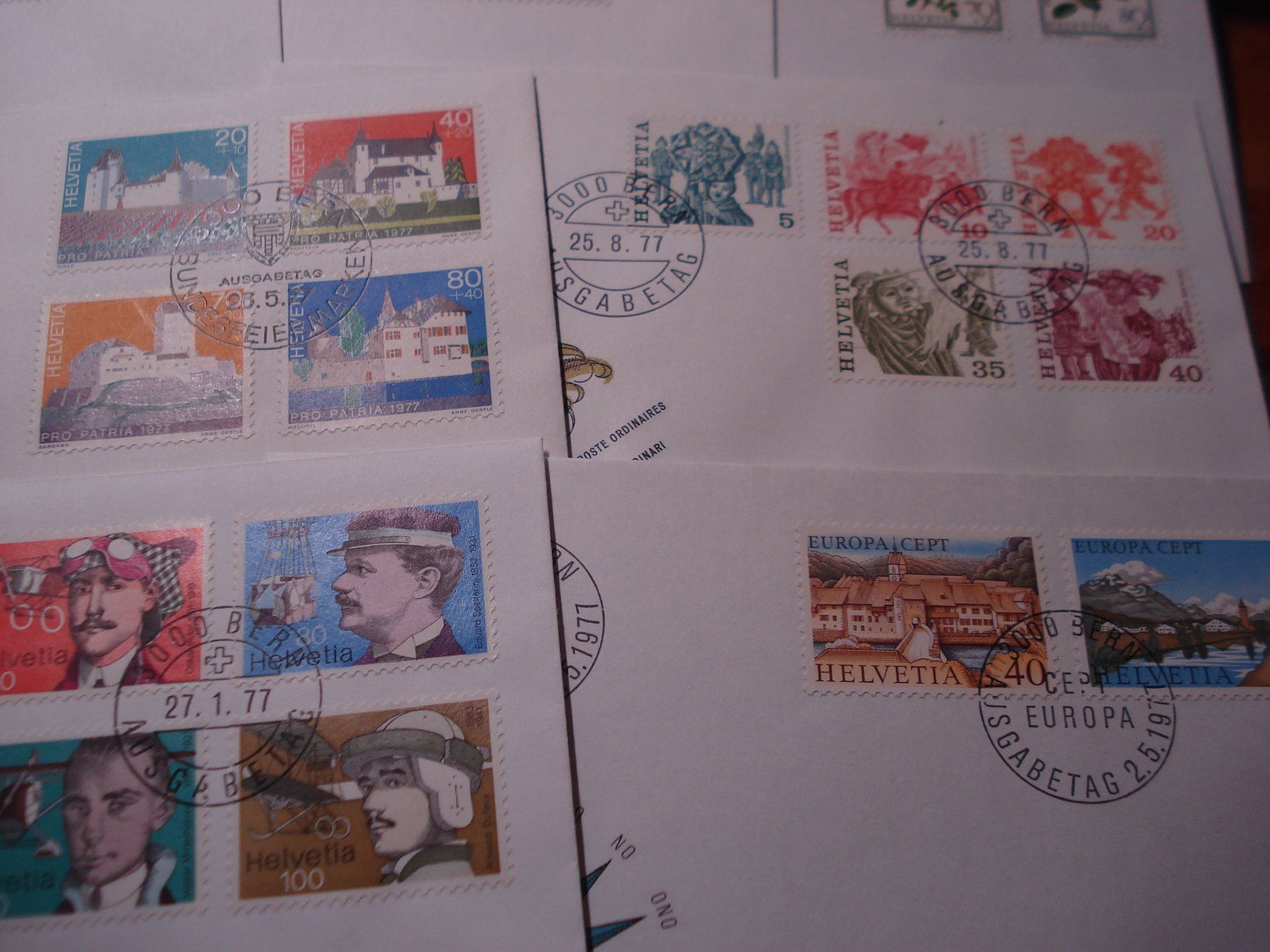 Tutti i francobolli: Set 1977, FDC 8 Belege – Usato da Niederwil AG venduto da morostahu