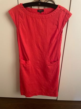 Alles 10.- Caroll Kleid, Gr. 36 Korallrot Leinen