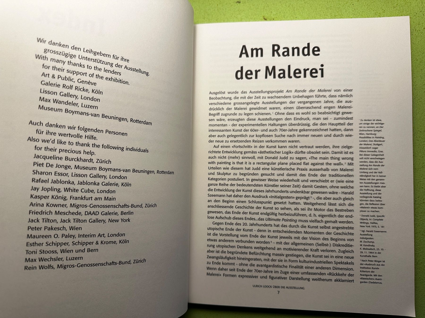 Libri: Ulrich Loock, Rein Wolfs: Am Rande der Malerei. e/d – Usato da Zürich venduto da allp 3