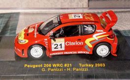Peugeot 206 WRC Rallye Türkei 2003 Ixo 1:43
