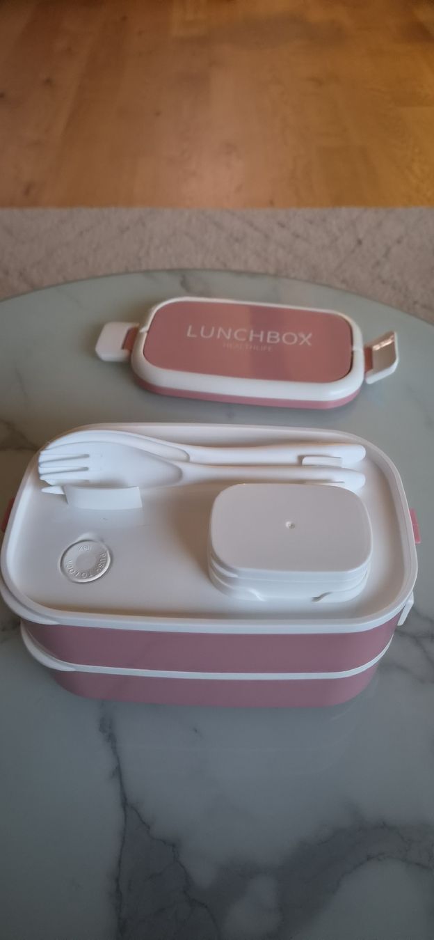 Contenitori & Simili: 2x Lunchbox rosa zwei Ebenen mit Besteck – Usato da Gerzensee venduto da Omeisel 1