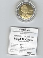 MÜNZE BARACK H. OBAMA PRÄSIDENTEN DER USA AMTSZEIT 2009