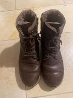Damen Leder-Winterstiefel Gefüttert – Dunkelbraun – Gr. 39
