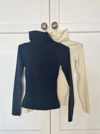 Lot 2 cols roulés shapewear femme noir et blanc - Taille S