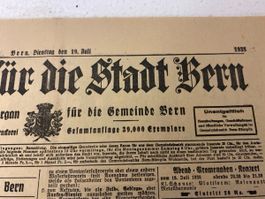 Historischer Anzeiger für die Stadt Bern von 1938 – Rarität!