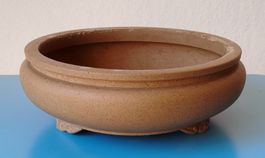 Bonsai-Schale; Ton, 21 cm, signiert