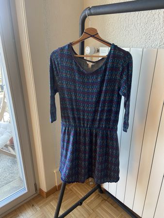 blau gemustertes Kleid in Grösse L von Springfield