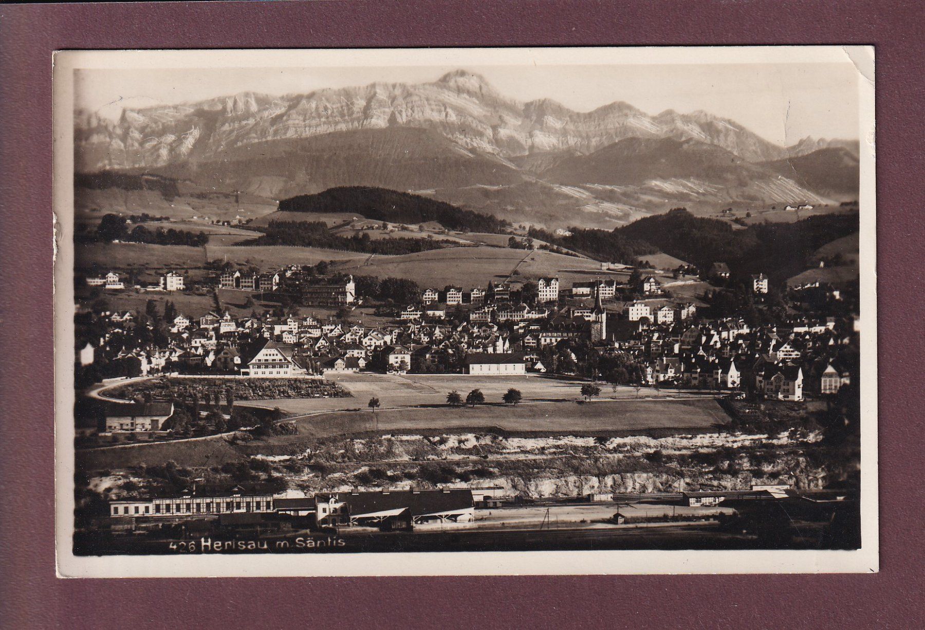 Ansichtskarten: HERISAU - Säntis - 1935 – Gebraucht aus Pully von nicecards