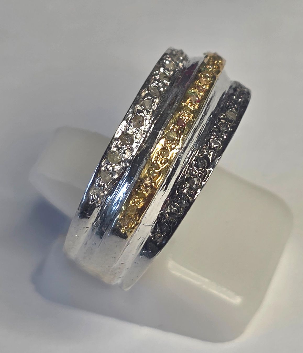 Anelli: Diamant Ring weiss gelb schwarz – Nuovo (secondo la descrizione) da Zürich venduto da adriben 1