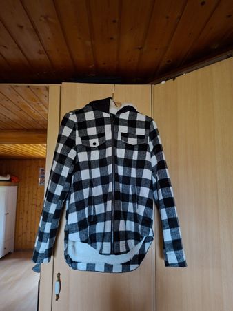 Veste chaude Twintip à carreaux noirs/blancs, taille S.