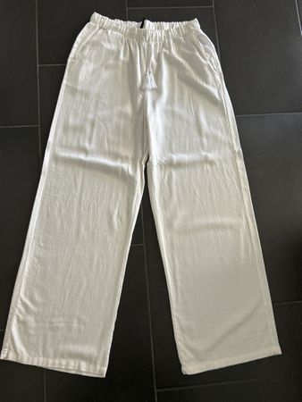 Leinenhose von Chicoree, Grösse L, weiss