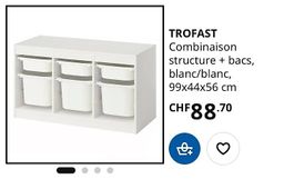 Rangement trofast blanc + bacs blancs
