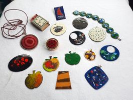 Vintage Email Schmuck und Schmuckteile